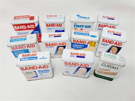 can you find bandades in a metal box|Metal Bandaid Box .